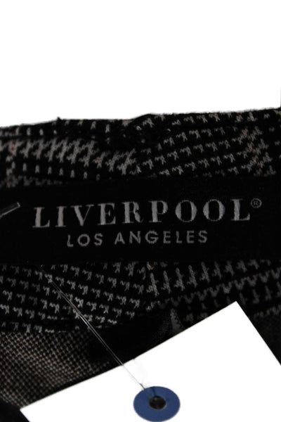 Liverpool Los Angeles Womens Dress Pants Black Check Zip 30in Size 6