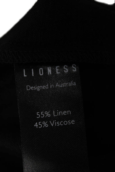 Lioness Womens Dress Pants Black 55% Linen Zip Inseam 30 Size L