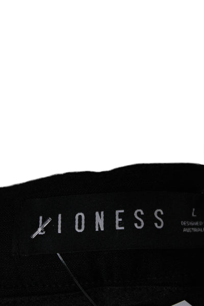 Lioness Womens Dress Pants Black 55% Linen Zip Inseam 30 Size L