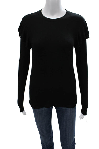 Goldie Womens Basic Black Modal Crew Neck Long Sleeve T-Shirt Size M
