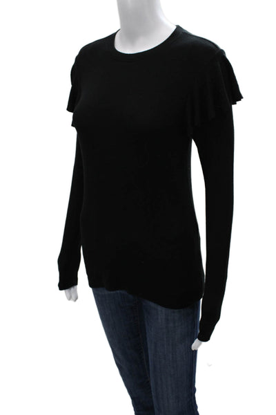Goldie Womens Basic Black Modal Crew Neck Long Sleeve T-Shirt Size M