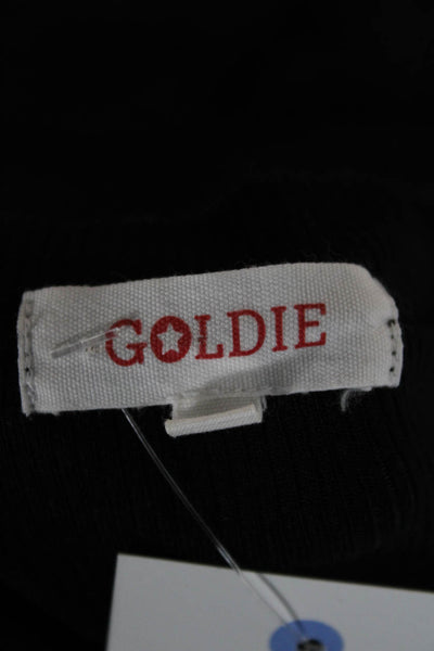Goldie Womens Basic Black Modal Crew Neck Long Sleeve T-Shirt Size M