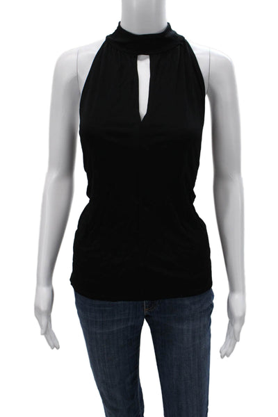 Generation Love Womens Basic Viscose Halter Tank Black Sleeveless Size L