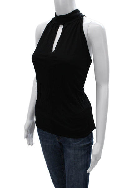 Generation Love Womens Basic Viscose Halter Tank Black Sleeveless Size L