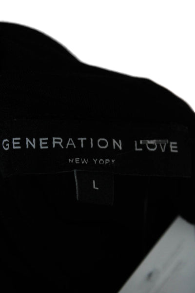 Generation Love Womens Basic Viscose Halter Tank Black Sleeveless Size L