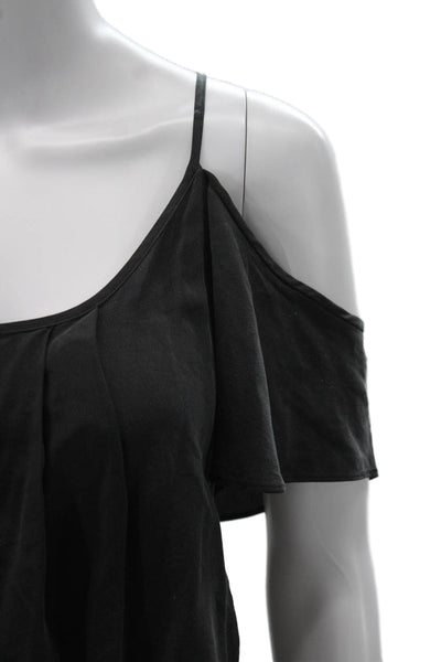 Joie Womens Basic Black Viscose Blend Sleeveless Scoop Neck Blouse Size L