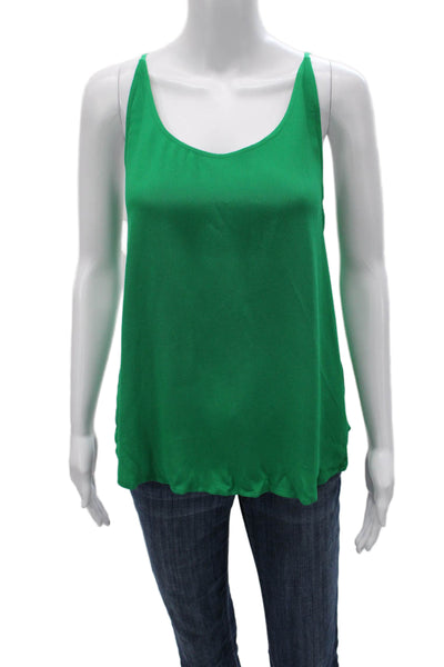 Ba&Sh Women Basic Viscose Sleeveless Scoop Neck Tank Green Size L