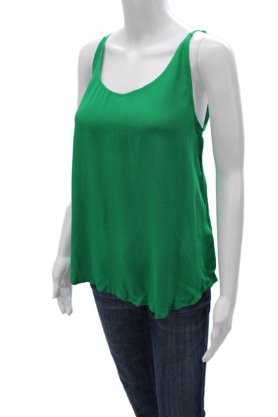 Ba&Sh Women Basic Viscose Sleeveless Scoop Neck Tank Green Size L