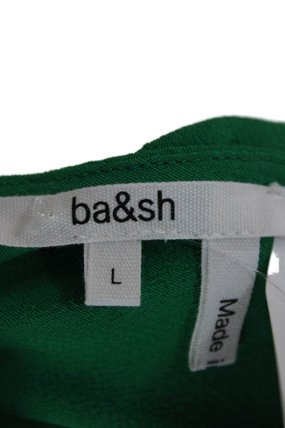 Ba&Sh Women Basic Viscose Sleeveless Scoop Neck Tank Green Size L