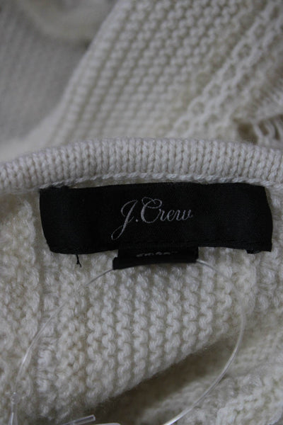 J Crew Womens Ivory Striped Cotton Crewneck Sweater Vest Sleeveless Size S