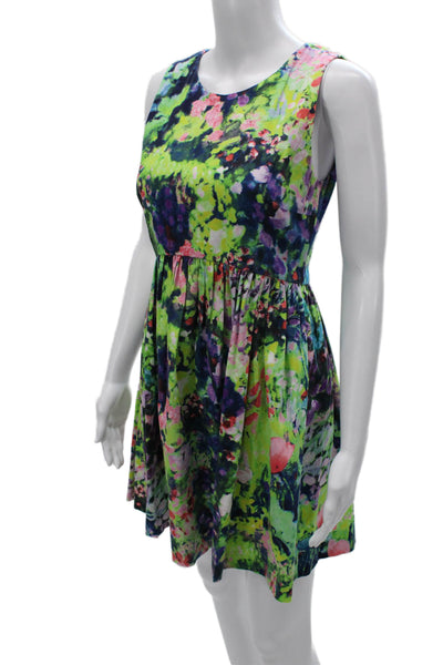 Zara Womens Fit & Flare Floral Sleeveless Short Dress Size S