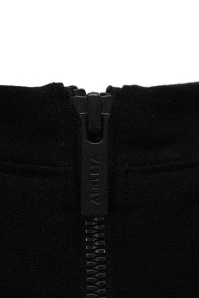 Athleta Women Fit & Flare Dress Black Knee Length Short Sleeve Zip Size PXS