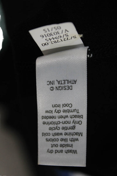Athleta Women Fit & Flare Dress Black Knee Length Short Sleeve Zip Size PXS