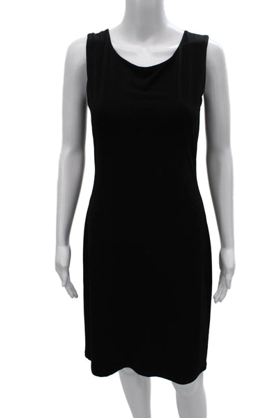 Lundstrom Womens Black Sheath Dress Cowl Neck Knee Length Size 4