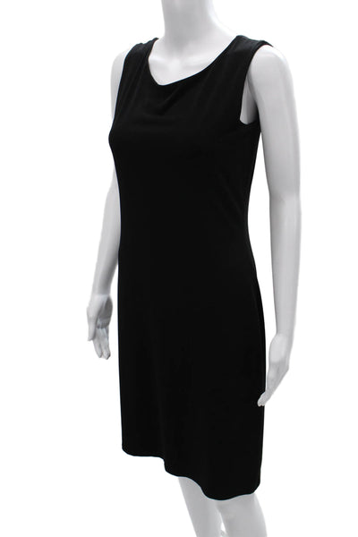 Lundstrom Womens Black Sheath Dress Cowl Neck Knee Length Size 4