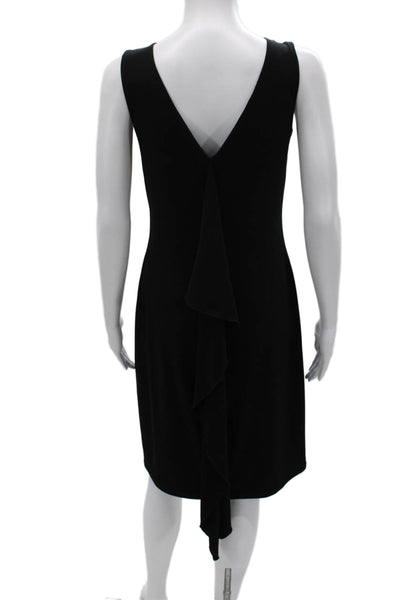 Lundstrom Womens Black Sheath Dress Cowl Neck Knee Length Size 4