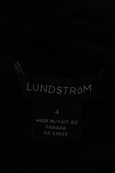 Lundstrom Womens Black Sheath Dress Cowl Neck Knee Length Size 4