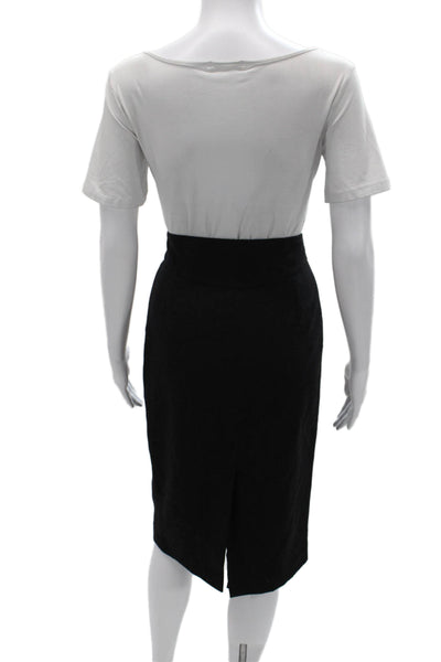Ralph Lauren Black Label Women Straight Pencil Wool Knee Length Skirt Size 6