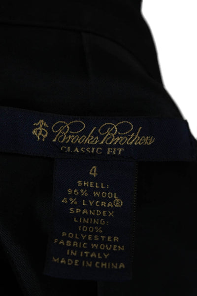 Brooks Brothers Women Black Wool Pantsuit Blazer Long Sleeve Size 4
