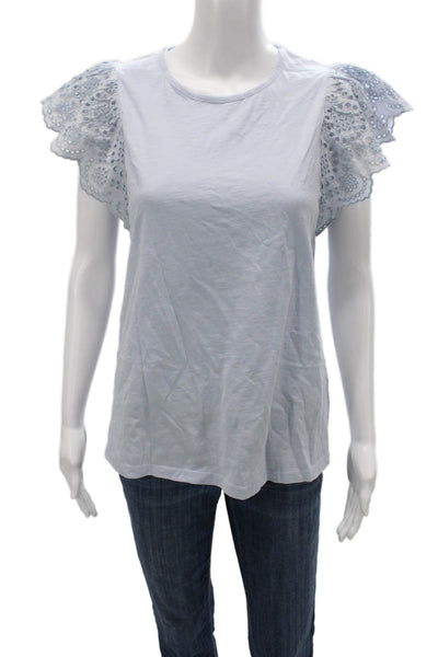 J Crew Womens Basic Cotton Crew Neck Blue Short Sleeve T-Shirt Size S