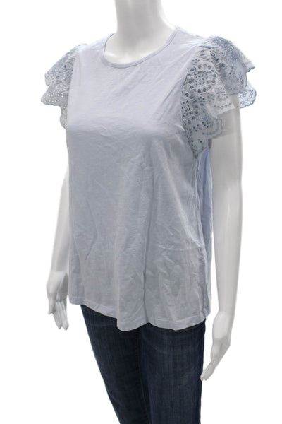J Crew Womens Basic Cotton Crew Neck Blue Short Sleeve T-Shirt Size S