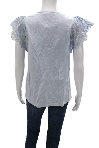 J Crew Womens Basic Cotton Crew Neck Blue Short Sleeve T-Shirt Size S