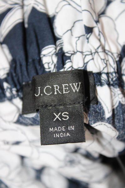 J Crew Womens Sundress Blue Floral Cotton Square Neck Sleeveless Short Size XS