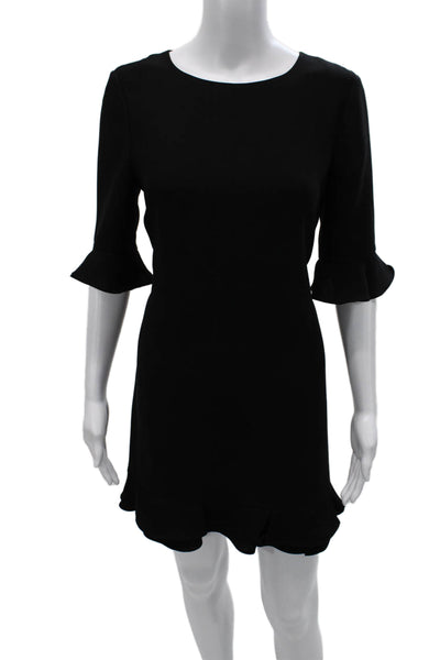 CeCe Women Shift Dress Black 3/4 Sleeve Knee Length Polyester Size 6P