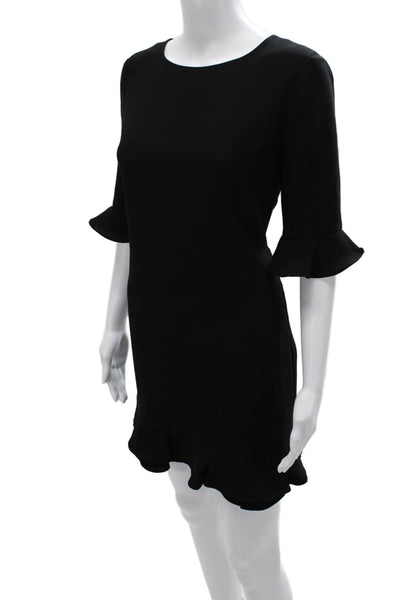 CeCe Women Shift Dress Black 3/4 Sleeve Knee Length Polyester Size 6P