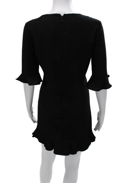 CeCe Women Shift Dress Black 3/4 Sleeve Knee Length Polyester Size 6P