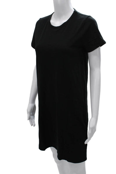 J Crew Women Black T-Shirt Dress Short Sleeve Knee Length Cotton Size XS