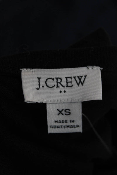 J Crew Women Black T-Shirt Dress Short Sleeve Knee Length Cotton Size XS