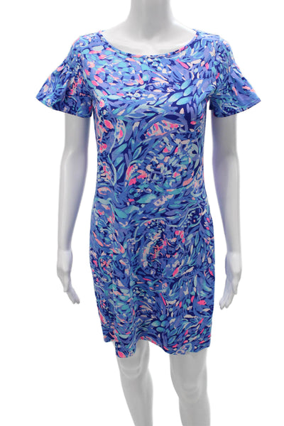 Lilly Pulitzer Womens Shift Dress Multicolor Pima Cotton Boat Neck Size S
