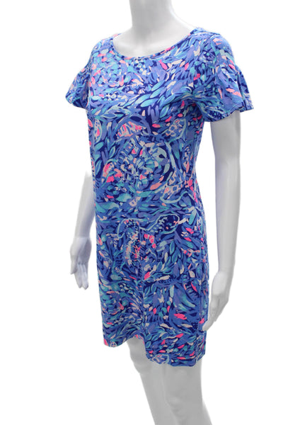 Lilly Pulitzer Womens Shift Dress Multicolor Pima Cotton Boat Neck Size S