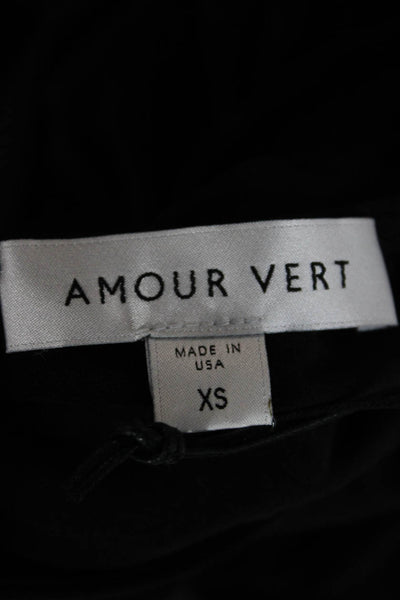 Amour Vert Women Basic Black Scoop Neck 3/4 Sleeve Modal T-Shirt Size XS