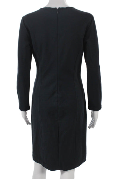 Armani Collezioni Women Black Wrap Dress Long Sleeve V-Neck Size 8