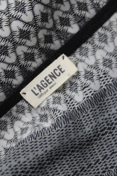 L Agence Womens Basic Tank V-Neck Gray Geometric Polyester Sleeveless Size 8