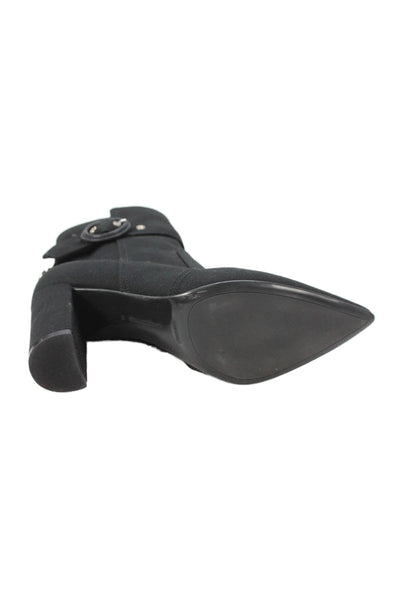 Gianvito Rossi Womens Belted Pointed Toe Ankle Boots Black Size 36 6