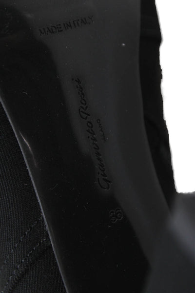 Gianvito Rossi Womens Belted Pointed Toe Ankle Boots Black Size 36 6