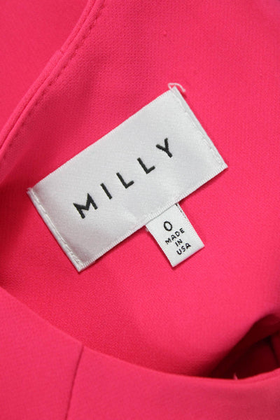 Milly Womens Sheath Dress Pink Sleeveless Zip Knee Length Size 0