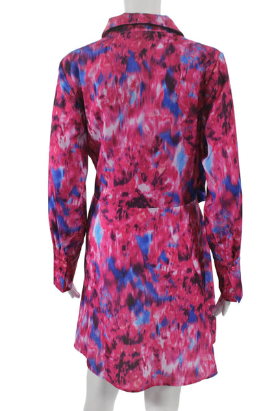 Scoop Womens Shirt Dress Tie Dye Multicolor Long Sleeve Knee Length Size 4