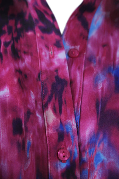 Scoop Womens Shirt Dress Tie Dye Multicolor Long Sleeve Knee Length Size 4