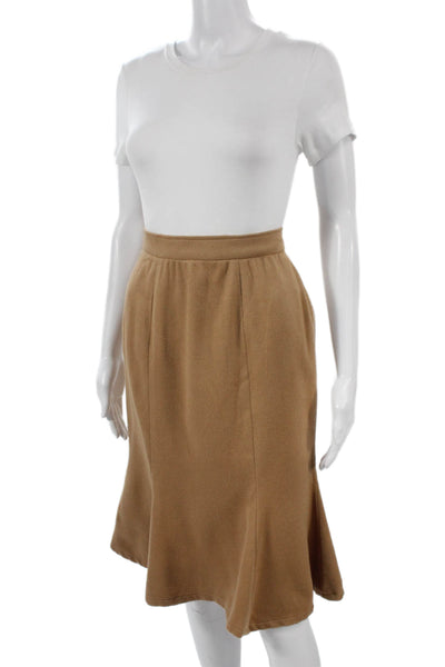 Patricia F Designs Womens Trumpet Skirt Beige Polyester Blend Zip Size S