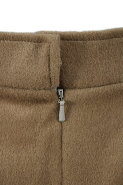Patricia F Designs Womens Trumpet Skirt Beige Polyester Blend Zip Size S