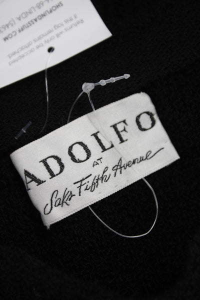 Adolfo Womens A-Line Boucle Black Skirt Knee Length Size S