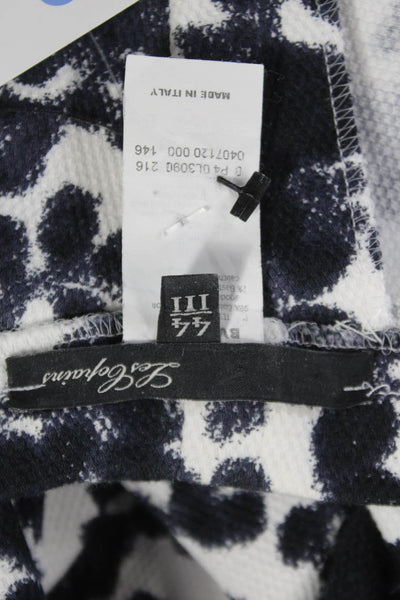 Les Copains Women Dress Pants Black Floral Cotton Zip Inseam 28 Size 44