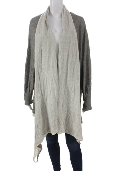 Zenobia Women Cardigan Gray Nylon Long Sleeve Solid Size 3X