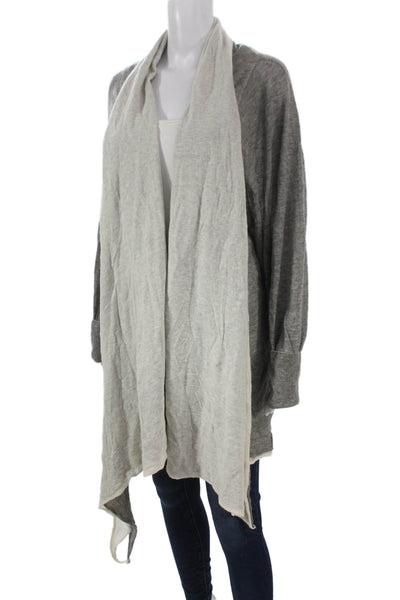 Zenobia Women Cardigan Gray Nylon Long Sleeve Solid Size 3X