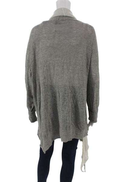 Zenobia Women Cardigan Gray Nylon Long Sleeve Solid Size 3X