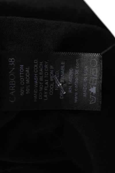 Carbon 38 Women Basic Sleeveless Tank Black Cotton Blend Round Neck Size L